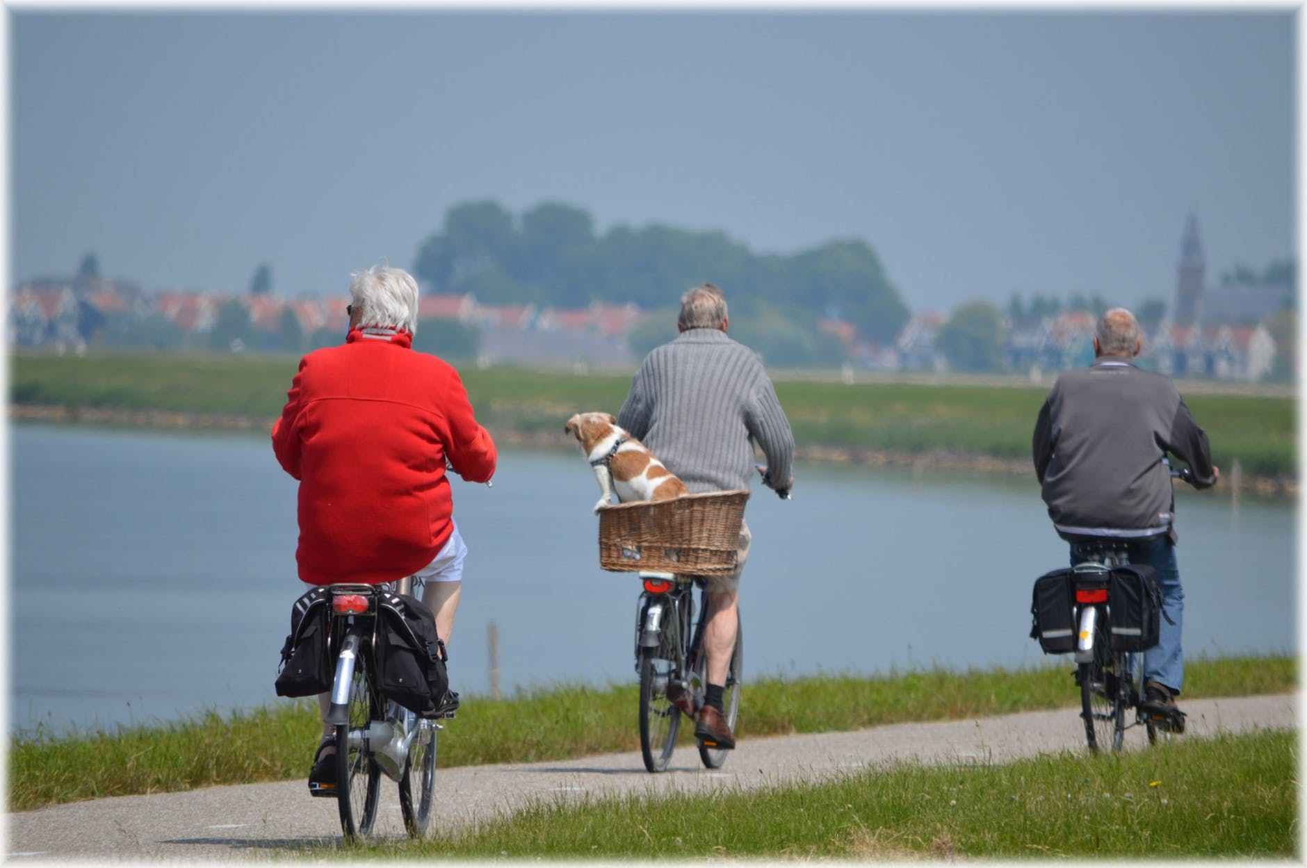 elderly people bike riding